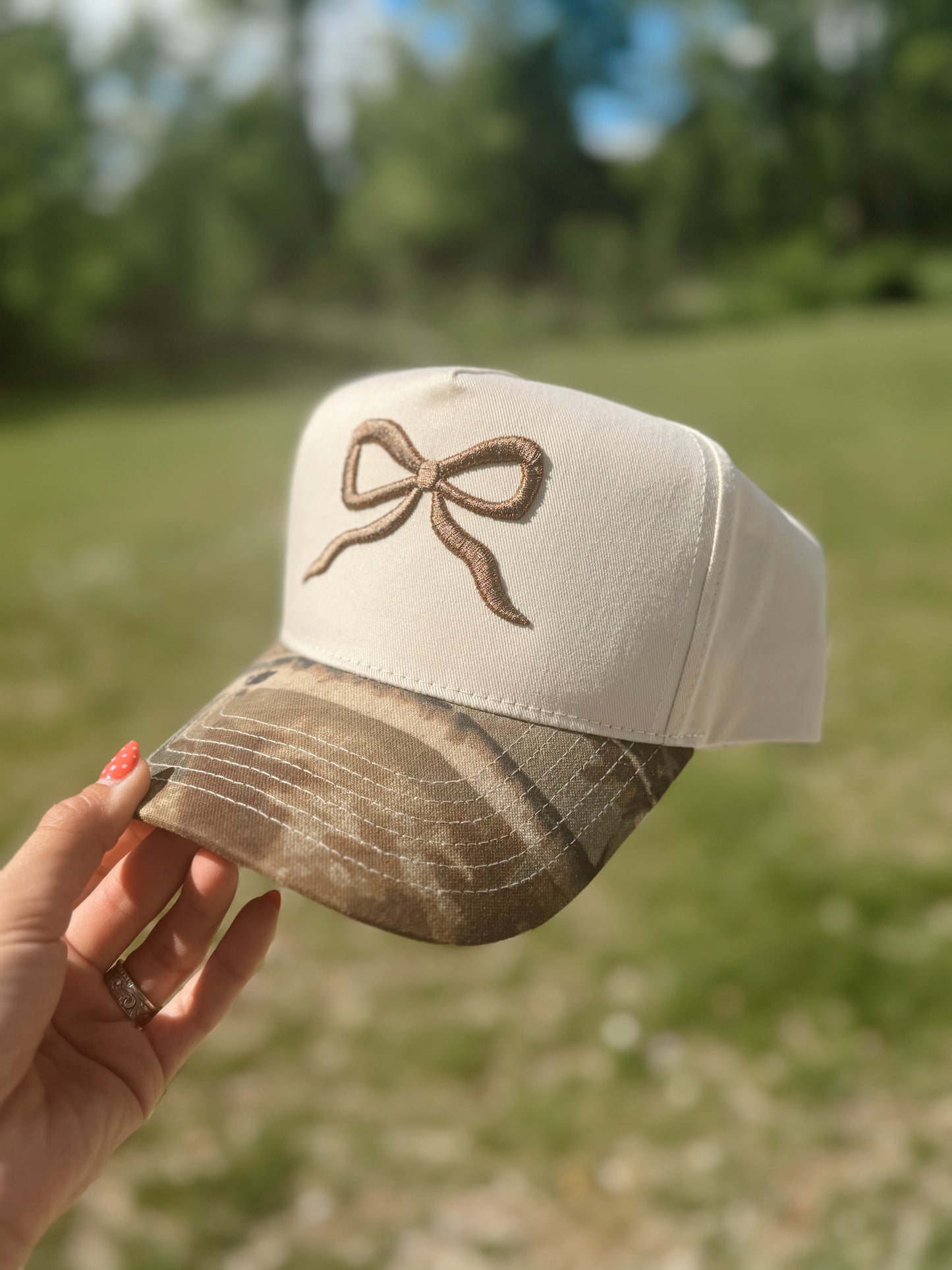 Neutral Camo Bow Hat